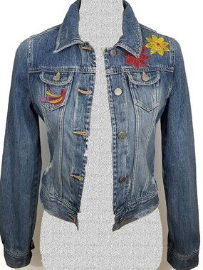 Vintage Embellished Denim Jacket EUC Sz S